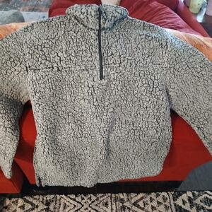 Men's Gray Sherpa Fleece Sweater